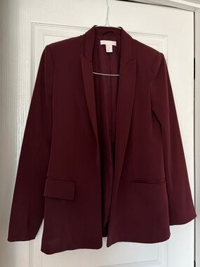 H&M Burgundy Blazer | Size S | Tailored | Classic Workwear